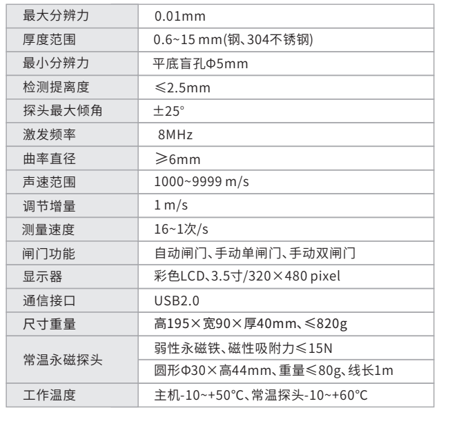 電磁超聲測厚儀參數